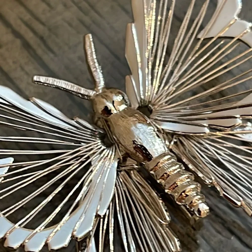 Vintage Monet Silver-tone Wire Butterfly Pin